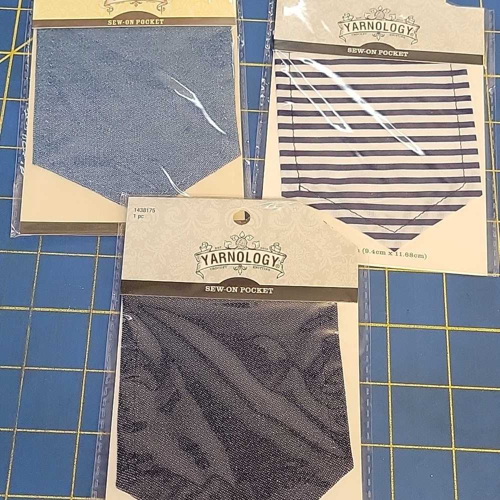 Sew-On Pocket Set of 3 - 3.7" x 4.6" New In Sealed